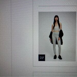 NWT : GapFit Brushed Tech Jersey Full Length Legging : Grey : Small